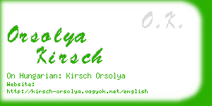 orsolya kirsch business card